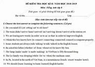 Đề Thi Giữa Kì 2 Tiếng Anh 8 Thi Điểm